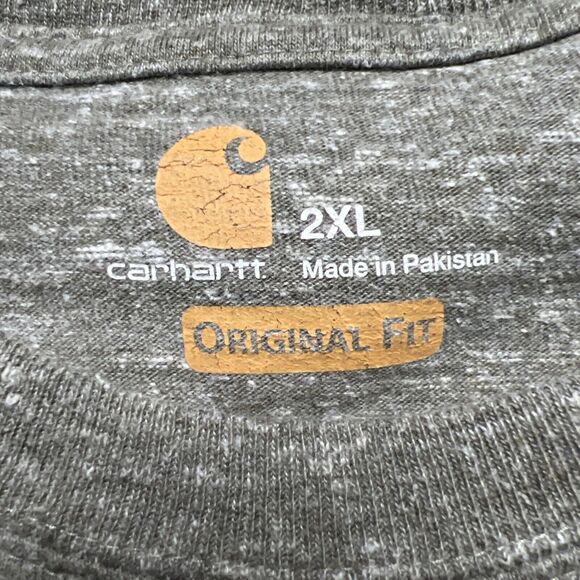 Carhartt Original Fit Classic Logo Pocket T Shirt Mens 2XL XXL Olive Green - Picture 3 of 10